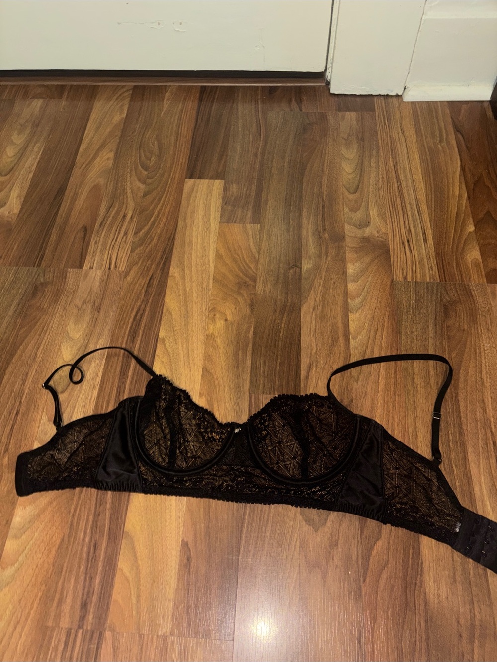On Gossamer Black Lace Underwire Bra